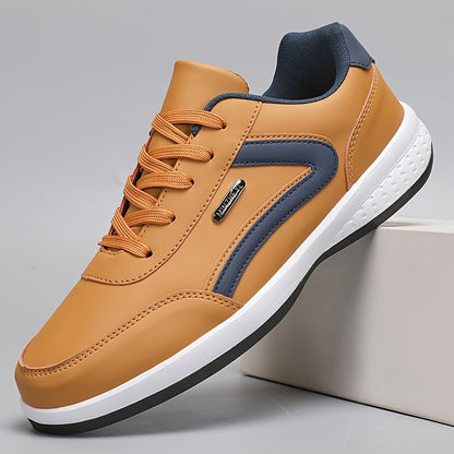 Men'S Classic British Style Casual Business Shoes - All-Season Solid & Geometric Pattern, Low Top Lace-Up, Round Toe, Faux Upper, Fabric Inner, EVA TPR Sole, Comfortable Minimalist Design for Daily & Outdoor Use, Everyday Com