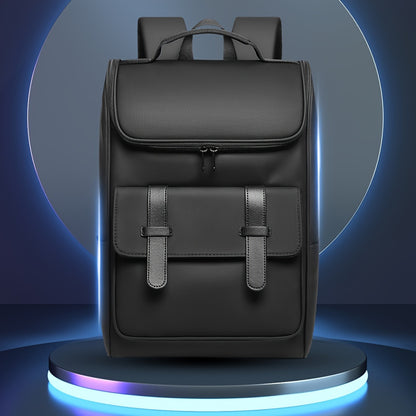 Men'S Stylish Large Capacity Commuter Backpack - Black Oxford Fabric, Durable with Multiple Compartments and Adjustable Straps, Ideal for Office, Student, University, School, Travel, Commute, Travel Backpack | Casual Style Ba