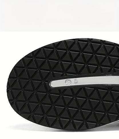 Men's Breathable Casual Sneakers - 2025 Spring New Design, Low-Top Elastic Lace-Up, Grey & White PU Upper with Cushioned EVA Insole & Durable PVC Sole for All-Season Outdoor Running, Gym, Daily Wear, Gym Shoes, Sleek Sporty D