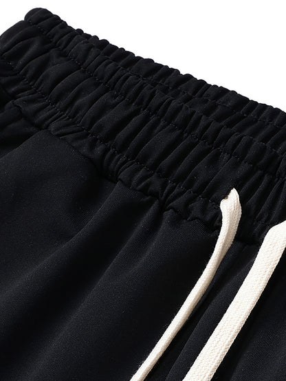 Men's Two-Piece Sportswear Suit: Zipper Hoodie + Sweatpants Set, Spring/Autumn Solid Color Regular Long Sleeve Zipper Hoodie with Drawstring, Threaded Trousers, Casual Sportswear Two-Piece Set