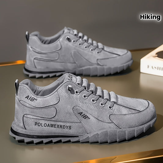 Men's Slip-On/Lace-Up Casual Shoes - All-Season Non-Slip Cushioned PVC Sole, Low-Top Athletic Sneakers Grey/ for Gym, Office, Everyday - Durable Canvas Upper & Non-Slip Grip Outsole, Grip Enhancing Footwear, Comfortable Lined