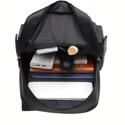 Unisex Large Capacity Backpack with Multiple Pockets, Business Casual Travel Commuter Neutral Style Dual Shoulder Bag for and Laptop
