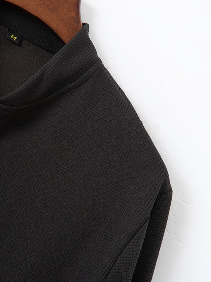 Baseball Collar Jacket and Pants Set in Waffle Fabric