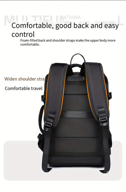 Men's Professional Laptop Backpack - Large Capacity Business Backpack with 39.62cm Laptop Compartment, Heavy-Duty Zipper Closure, Padded Shoulder Straps - Sleek Black Backpack for Office, Travel, Meetings - Durable Carry-On B