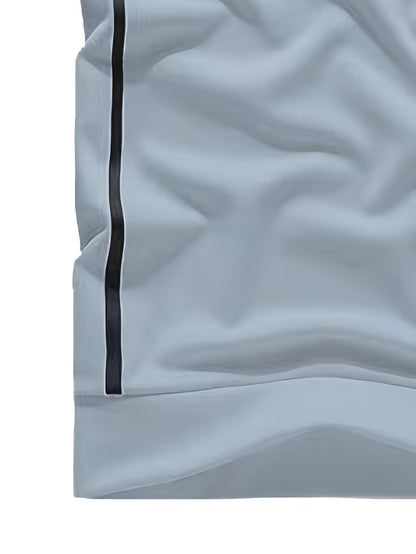 Men's Summer Casual Stand Collar Drawstring Sportswear Set