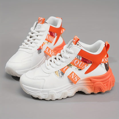 1 Pair Women'S Fashion Sneakers - Lightweight All-Season Running Shoes with Polyurethane Upper, Fabric Inner & Insole, Rubber Sole