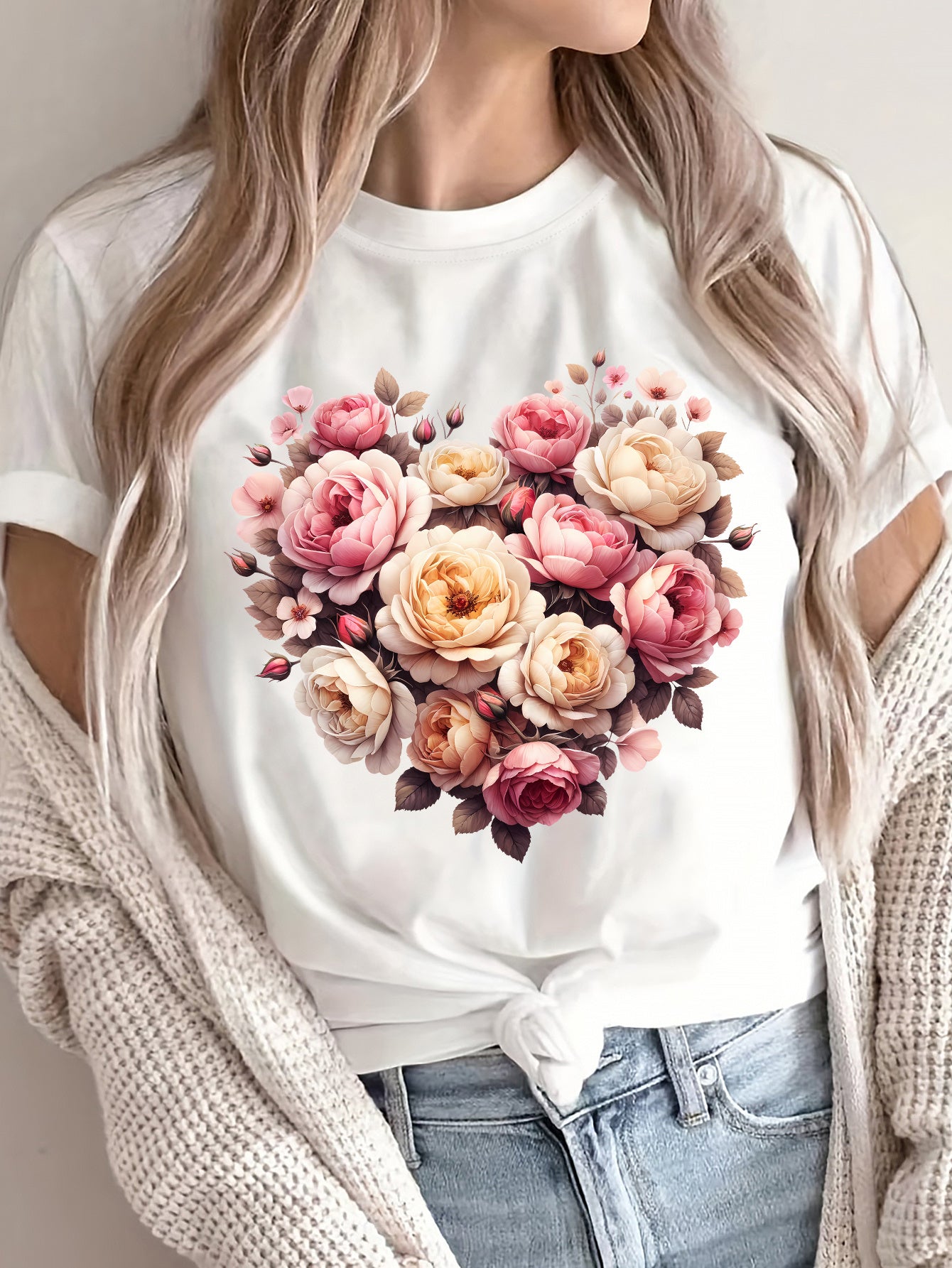 Summer Women'S Front Printed Short-Sleeved T-Shirt, Comfortable And Breathable Fabric, Casual And Sporty Style, Suitable for Spring And Summer