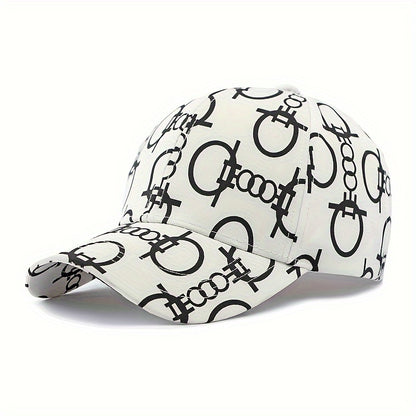 Men'S & Women'S Breathable Baseball Cap - Adjustable, Stylish Black with White Skull & Crossbones Print, Perfect for Spring & Summer, Casual Headwear | Skull Print Cap | Breathable Fabric