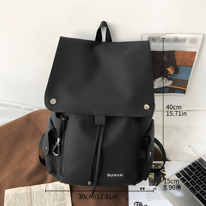 Trendy Large Flap Backpack For Men Women, Campus Stylish Street Style Backpack For High School & College