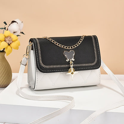 Chic Women'S Quilted Crossbody Bag with Chain Strap - Adjustable Strap, Snap Closure, Polyester Lining, Perfect for Parties, Dates, and Gifts, Party Accessory | Quilted Texture | Adjustable Strap Bag