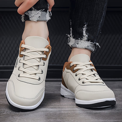 FAYWELLME Unisex Casual սպորտային կոշիկներ, շնչող ցածր վերևից ժանյակավոր սպորտային կոշիկներ, MD ներբանով միաձույլ գույնի բոլոր սեզոնային վազքի կոշիկներ, թեթև գործվածքից վերնամասը սև և արևագույն, հարմարավետ բարձիկ առօրյա հագուստի համար, ամենօրյա կոշիկներ