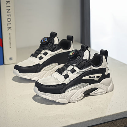 Youngsters' Rotating Buckle Sneakers - Comfortable Sneakers with Mesh Upper, Breathable Design, and Durable EVA Sole for Boys and Girls, Perfect for Casual Wear and Running, Girls Shoes