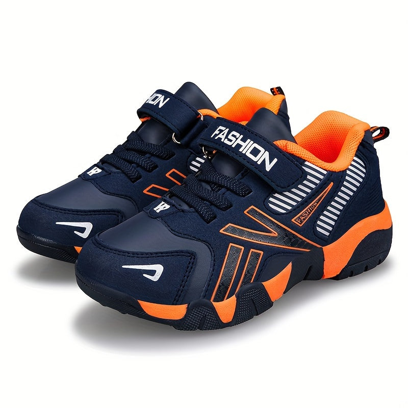 Kids' Fashion Sneakers, All-Season Low Top Lace-up Sports Shoes, Solid Color, Upper, Fabric Inner, EVA Sole, Round Toe, Non-Slip for Boys & Girls Ages 14 and Under - Casual & Trendy for Hiking, Rock Climbing & Daily Wear