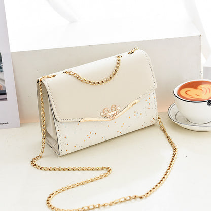 Fashionable New Women'S Shoulder Bag. This One Is a Crossbody Bag with Six Color Options to Choose From. It Is Fashionable Bohemian Beige PU Crossbody Bag with Tassel Charm - City Style Flip-Top Shoulder Bag with Metal Chain