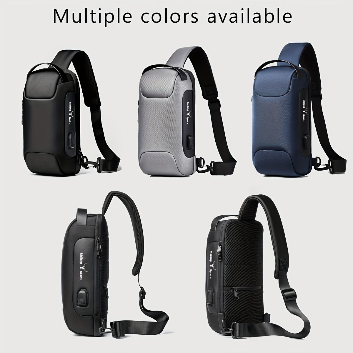 Oxford Fabric Waist Bag with USB Charging & Combination Lock - Sleek Black Crossbody for Men & Women, Ideal for Outdoor Activities & Motorcycle Riding, Perfect Valentine's or Father's Gift, Motorcycle Bag