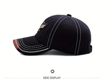 1pc Unisex Sunshade Breathable Baseball Cap With Eagle Embroidery For Outdoor Sport, Ideal choice for Gifts
