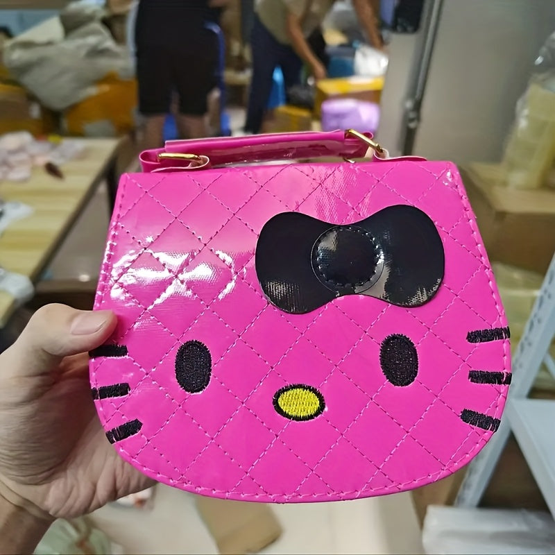 Sanrio Unisex անիմե թեմա Սպիտակ կարմիր Սև վարդագույն Ոսկե վարդագույն hello kitty Crossbody պայուսակի համար, պոլիեսթեր աստառ, կայծակաճարմանդ փակվող, չլվացվող, Messenger պայուսակով