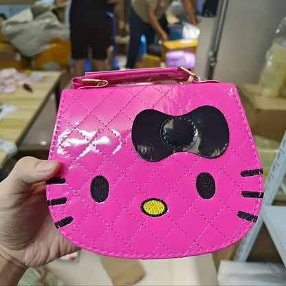 Sanrio Unisex անիմե թեմա Սպիտակ կարմիր Սև վարդագույն Ոսկե վարդագույն hello kitty Crossbody պայուսակի համար, պոլիեսթեր աստառ, կայծակաճարմանդ փակվող, չլվացվող, Messenger պայուսակով