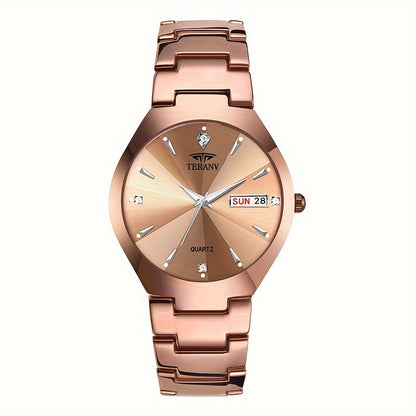 DEBLVE Men's Business Quartz Watch with Luminous Hands, Calendar & Date Display, Stainless Steel Black Dial - Minimalist Luxury Design for Travel, Leisure & Professional Use, Formal Timepiece
