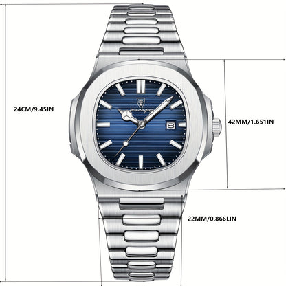 POEDAGAR New Men's Watch With Luminous Calendar, Trendy For Students, Cool And Hot Sale Quartz Wristwatch
