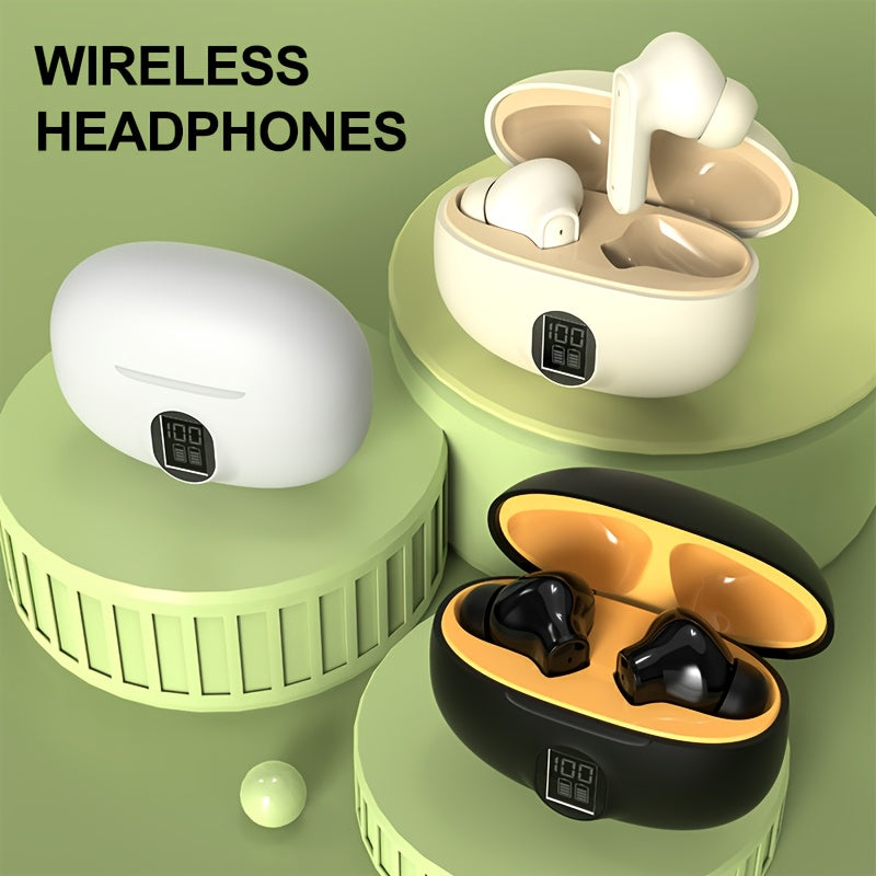 HiFi Sound TWS անլար ականջակալներ HD էկրանով, սենսորային կառավարման համակարգով, երկար մարտկոցի աշխատանքով, Wireless 5.0, հարմարավետ վազքի, յոգայի և խաղերի համար - սպիտակ, բեժ, սև տարբերակներով