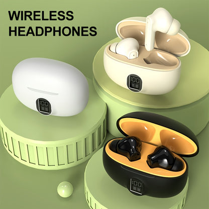 HiFi Sound TWS անլար ականջակալներ HD էկրանով, սենսորային կառավարման համակարգով, երկար մարտկոցի աշխատանքով, Wireless 5.0, հարմարավետ վազքի, յոգայի և խաղերի համար - սպիտակ, բեժ, սև տարբերակներով