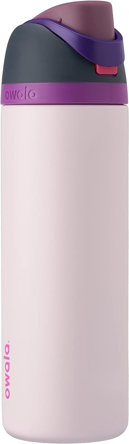 Owala Freesip Insulated Stainless Steel Water Bottle with Straw for Sports, Travel, and School Bpa-Free Sports Water Bottle, 24 Oz, Denim