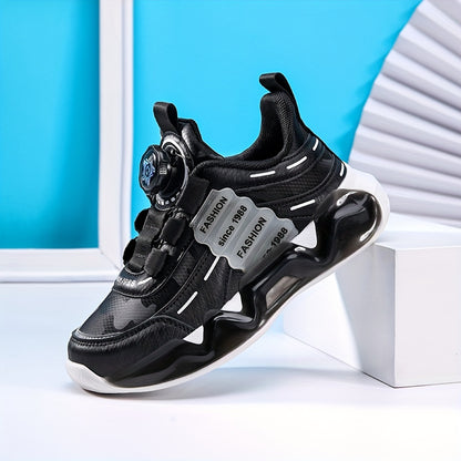 Boys' Ultra-Light Running Shoes with Rotating Buckle - Breathable, Non-Slip Sole for Outdoor Activities, Fall/Winter Collection