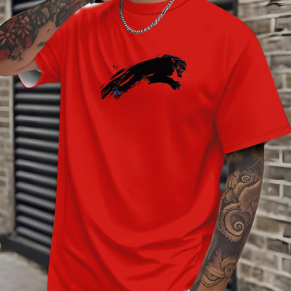 Men'S Bold Black Graphic T-Shirt - Lightweight Everyday Casual Tee for Sports & Formal Events - Breathable Round Neck Shirt - Easy-Care Everyday Essential Top, Sports Friendly Apparel, Modern Casualwear, Comfortable Fit, Stre