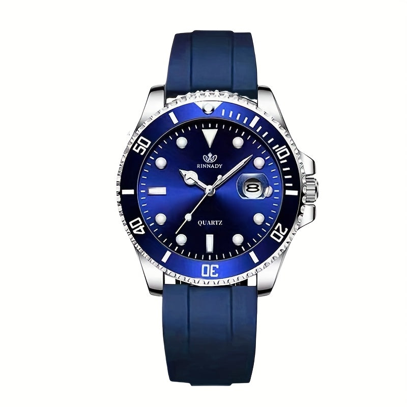 Men'S Square Dial Alloy Watch - Stylish & Durable Silicone Strap, Quartz Movement, Pointer Display, Date Feature, Ideal for Business Casual, Battery Powered (Non-Rechargeable), Everyday Watch|Stylized Dial Design|Durable Cons