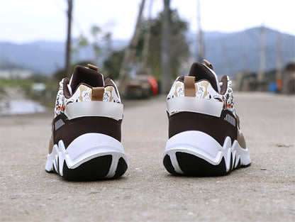 Men's High-Top Basketball Sneakers, Preppy Street Style, Solid Color with Cartoon & Stripes, All-Season Lace-Up Sports Shoes, Faux Upper, Fabric Inner, Rubber Sole, for Running, Hiking & Casual Wear, Outdoor Activities Shoes