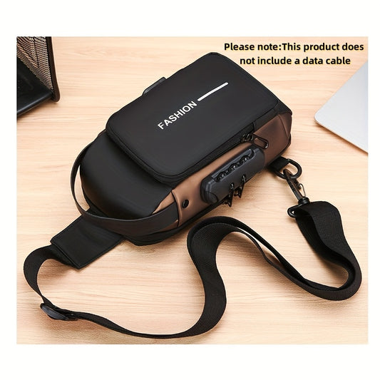 Men'S Crossbody Bag with Password Lock, Anti-Theft Chest Bag, Trendy Casual Sports Shoulder Bag, Large Capacity Crossbody Men'S Bag, Daily Commuting Shoulder Bag