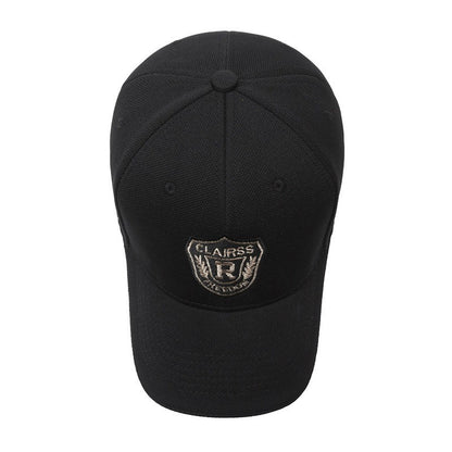 1pc CLAIRS RFreedom Embroidered Baseball Cap - Black Sporty Outdoor Sun Hat with Golden Shield & Wings Design, Polyester, Adjustable Fit for Men, Outdoor Sports Cap | Sporty Baseball Cap | Durable Headgear