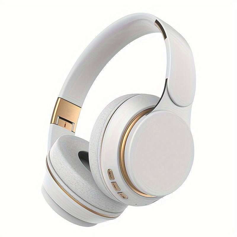 1pc Retro Style Wireless Headphones with HiFi Sound, Foldable & Portable Design, Built-in Radio, Condenser Mic, Button Control, Compatible with Cellphones, Ideal for Gaming, Exercise, Home Use - 5.3 Chip, Type-C Charging, Non