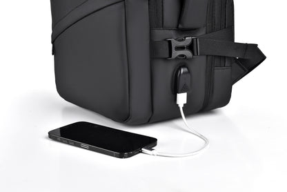 1pc HUABUPS Expandable Travel Backpack with USB Charging Port, 39.62 cm Laptop Backpack for Men & Women, High Quality Business Commuter Backpack with Multiple Compartments, Dilation Design & Padded Straps - Ideal Gift for Chr