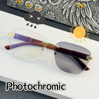 1pc of retro frameless photochromic fashionable glasses - suitable for both men and women, Y2K style, neutral and simple design - color changing lenses, suitable for daily use, very suitable for camping, makeup and dance part