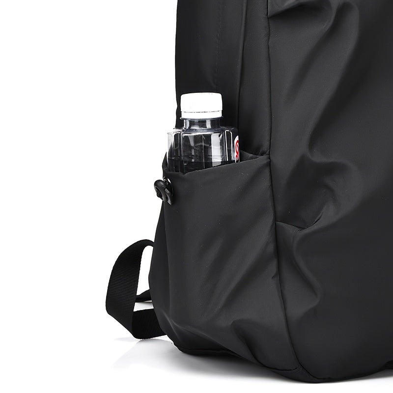 Men's Sporty Large Capacity Backpack - Durable High Quality Laptop Bag for Commuting, Travel & School, Black with Ergonomic Padded Shoulder Straps & Multiple Compartments, Travel Backpack