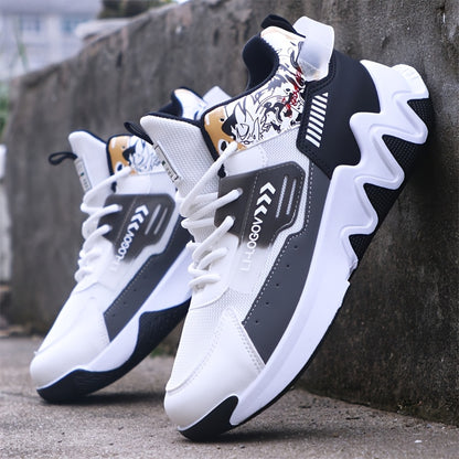 Men'S Stylish High-Top Sneakers with "WOD" Logo - Comfortable, Non-Slip Lace-Up Athletic Shoes for Outdoor Activities, All-Season Wear, Casual Sports Style, Rubber Sole, Fabric Upper, Casual Athletic Shoes | Stylish High Top