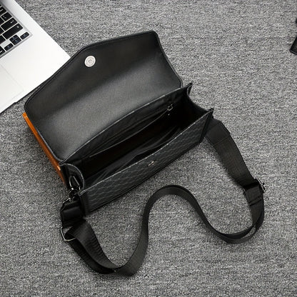 Autumn and Winter New Casual Shoulder Crossbody Bag, Men's Daily Travel Backpack, Flip-Top Casual Phone Storage Pouch