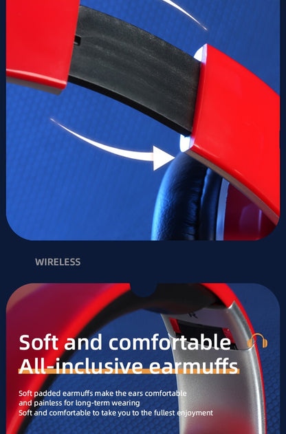 Wireless Earphones, Multi-Color LED Lights, Comfortable Foldable Earphones, SD Card Slot, School/Tablet/Pc/Phone/Birthday/Christmas/Travel Gifts. Popular Wireless Earphones, Head Mounted Wireless Earphones, And Foldable Earbu