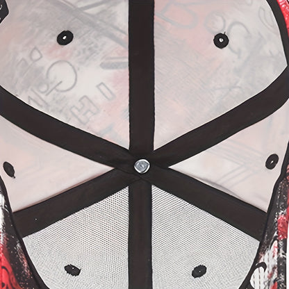 Graffiti Floral Fabric Baseball Cap for Both Men And Women, a Trendy Streetwear Sunshade Hat.