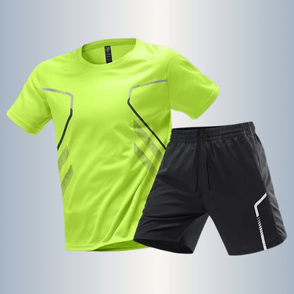 Men'S Lightweight Running Set - Breathable, Quick-Dry Athletic Wear with Zipper Pockets, Ideal for Outdoor Fitness & Training, Casual Sportswear|Casual Sportswear, Athletic Wear