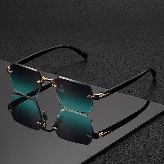 A New Style of Frameless Square Glasses for Men, Featuring a Trendy And Unique Design Suitable for Street Photography.