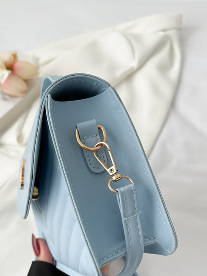 Elegant Embossed Square Crossbody Bag, Women's Fashion PU Shoulder Handbag With Adjustable Strap