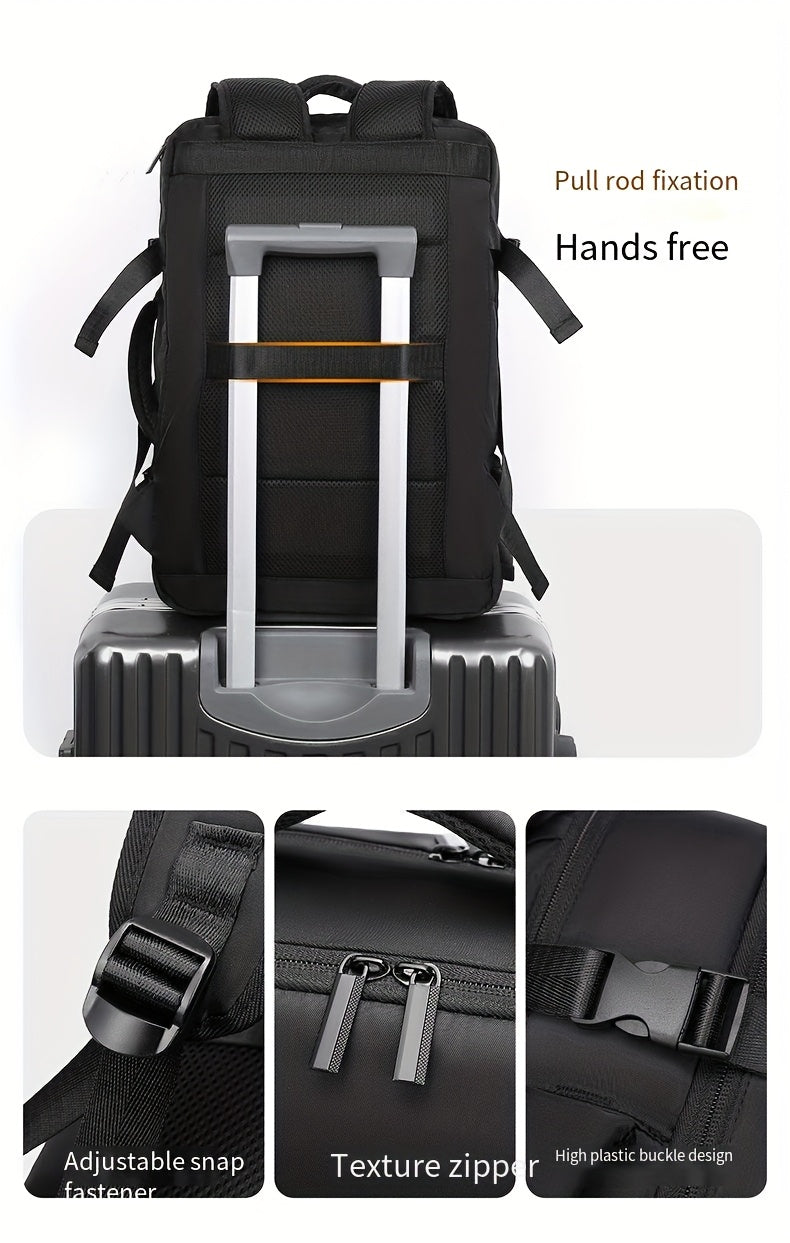 Men's Professional Laptop Backpack - Large Capacity Business Backpack with 39.62cm Laptop Compartment, Heavy-Duty Zipper Closure, Padded Shoulder Straps - Sleek Black Backpack for Office, Travel, Meetings - Durable Carry-On B