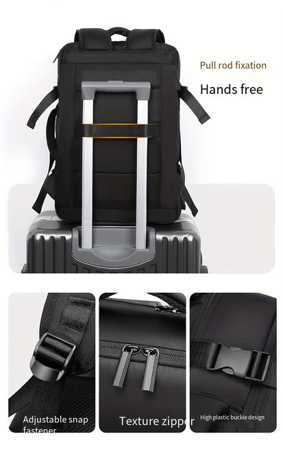 Men's Professional Laptop Backpack - Large Capacity Business Backpack with 39.62cm Laptop Compartment, Heavy-Duty Zipper Closure, Padded Shoulder Straps - Sleek Black Backpack for Office, Travel, Meetings - Durable Carry-On B