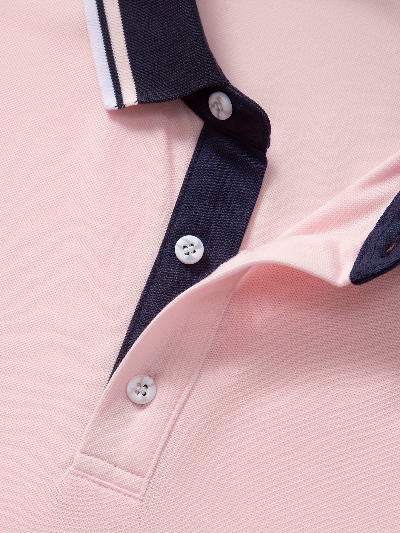 2pcs Men's Short-Sleeve Shirts with Contrast Collars - Lightweight Polyester, Pastel Blue & Pink, Turn- Collar, Button Closure, Regular Fit, Casual & Business-Casual Wear, Ideal for Summer or Gifting, Short Sleeve Tops