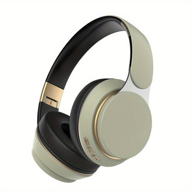 1pc Retro Style Wireless Headphones with HiFi Sound, Foldable & Portable Design, Built-in Radio, Condenser Mic, Button Control, Compatible with Cellphones, Ideal for Gaming, Exercise, Home Use - 5.3 Chip, Type-C Charging, Non