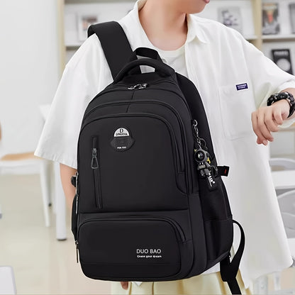 1pc DUO BAO High-Quality Knapsack - Stylish Gray & Black Backpack with 6 Large Compartments, Durable Oxford Fabric, Ideal for School, Travel, and Fitness, Casual Style, Travel Backpack | Stylish Backpack | Durable Backpack