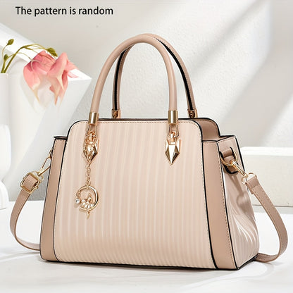 Women's Elegant Convertible Handbag - Large Capacity Purse with Detachable Strap, Golden-Tone Hardware, Zipper Closure - Everyday & Formal Bag for Women - Gift for Her (INCK KMCRK), Ladies Handbags, Travel Tote, Chic Accessor
